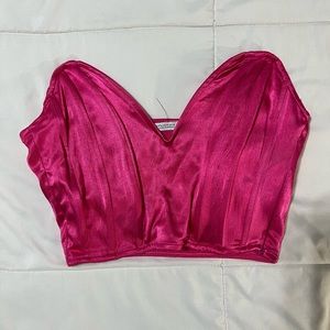 Zara pink satin corset top